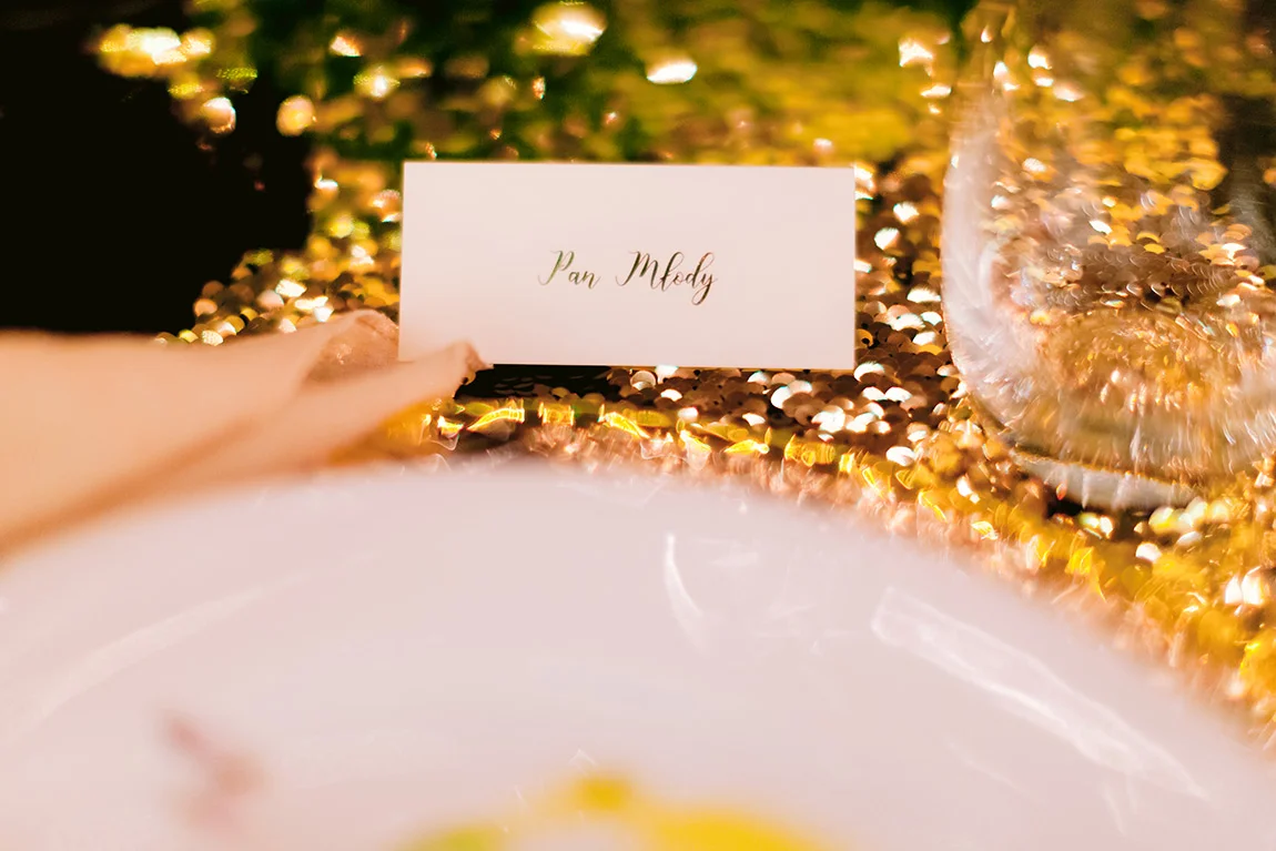 złota papeteria ślubna kielce